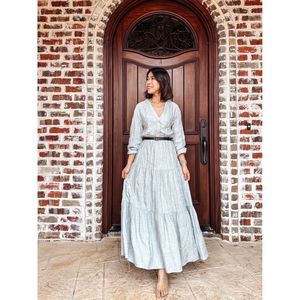 Zara embroidered tiered midi dress